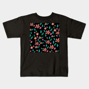 Beautiful Crayons Hand Drawn Flower Pattern Background Seamless Kids T-Shirt